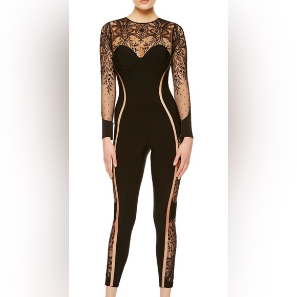 La Perla Black Lace see through Jumpsuit celebrity favorite small IT40 - Picture 2 of 10